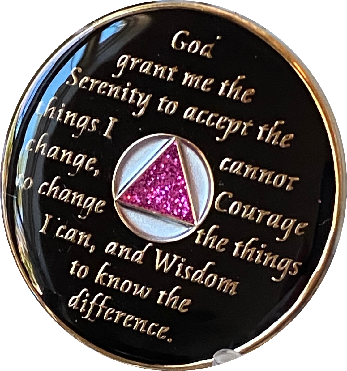 4 Month AA Medallion Purple Aluminum Sobriety Chip