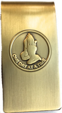 Praying Hands One Day At A Time Brass Sobriety Money Clip - RecoveryChip