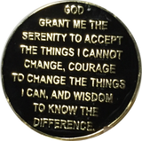 Praying Hands Thy Will Not Mine Be Done Black Gold Plated Medallion Chip RecoveryChip Design - RecoveryChip