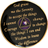 Crystal AA Medallion Purple Rainbow Tri-Plate Sobriety Chip Year 1 - 50 - RecoveryChip