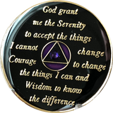 1 Year AA Medallion Purple Tri-Plate Transition Swarovski Crystal Sobriety Chip - RecoveryChip