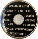 1 2 3 4 5 6 7 8 9 10 11 or 18 Month AA Medallion Classic Black Tri-Plate Sobriety Chip