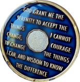1 Year AA Medallion Midnight Blue Tri-Plate Sobriety Chip