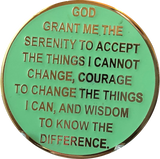 1 2 3 4 or 5 Year AA Medallion Reflex Glow In The Dark Green Dayglow Sobriety Chip - RecoveryChip
