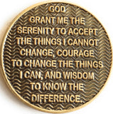 1 Year Reflex Bronze AA Medallion Antique Or Clean Finish Sobriety Chip - RecoveryChip