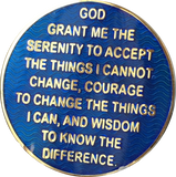 9 Year AA Medallion Reflex Blue Gold Plated Alcoholics Anonymous RecoveryChip Design - RecoveryChip