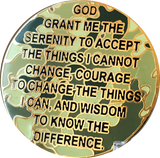 1 2 3 4 5 6 7 8 9 10 11 or 18 Month AA Medallion Reflex Camo Gold Plated Camouflage Sobriety Chip