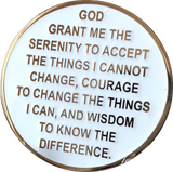 1 2 3 4 5  Year AA Medallion Reflex Glow In The Dark Gold Plated White Sobriety Chip - RecoveryChip