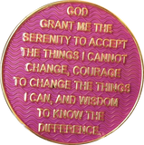 2 - 10 Year AA Medallion Reflex Lavender Pink Gold Plated Alcoholics Anonymous RecoveryChip Design - RecoveryChip