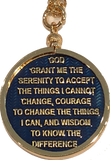 Recoverychip Reflex or Elegant AA Medallion Holder Necklace Gold Plated Sobriety Coin Jewelry - RecoveryChip