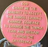 1 - 40 Year AA Medallion Reflex Pink Gold Plated Alcoholics Anonymous RecoveryChip Design - RecoveryChip