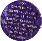 1 Month AA Medallion Reflex Purple Silver Plated Sobriety Chip Coin