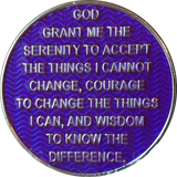 3 Month AA Medallion Reflex Purple Silver Plated Sobriety Chip Coin - RecoveryChip