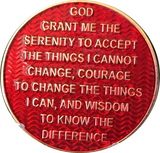 1 - 10 Year AA Medallion Reflex Red Gold Plated Alcoholics Anonymous RecoveryChip Design - RecoveryChip