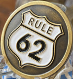 Rule 62 Black Distressed Color Don't Take Yourself Too Damn Serious AA Chip Sobriety Medallion