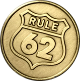 Rule 62 Don't Take Yourself Too Damn Serious AA Chip Sobriety Medallion RecoveryChip Design - RecoveryChip