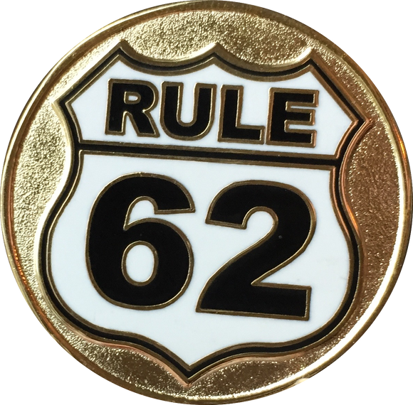 Gold Plated Rule 62 Color Don't Take Yourself Too Damn Serious AA Chip Sobriety Medallion - RecoveryChip