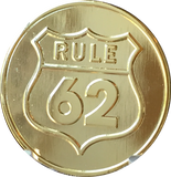 Rule 62 Gold Tone Don't Take Yourself Too Damn Serious AA Chip Sobriety Medallion RecoveryChip Design - RecoveryChip