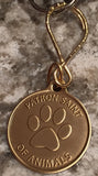 Saint Francis of Assisi Protect My Pet Key Chain Dog Paw Print Patron Saint Of Pets RecoveryChip Design - RecoveryChip