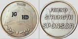 Personalized Custom AA NA Sponsor Thank You Medallion Chip With Engraved Initials - RecoveryChip