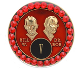 AA Founders Red Tri-Plate Crystal Siam Swarovski Crystals Year 1 - 50 - RecoveryChip