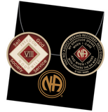 Offical NA Triplate Red & White Color Narcotics Anonymous Medallion 18 Month Year 1 - 50