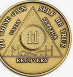 AA Month Medallion Bronze Sobriety Chip Coin 1 2 3 4 5 6 7 8 9 10 11 18