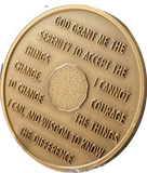 Praying Hands One Day At A Time Premium Bronze Medallion Serenity Prayer Coin