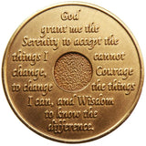 1 Month AA Medallion Bronze 30 Day Sobriety Chip