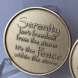 Serenity Lake Peace Within The Storm Bronze AA Alcoholics Anonymous Medallion Chip - RecoveryChip