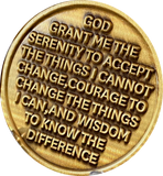 6 Month AA Medallion Ying Yang Black and White Serenity Prayer Chip