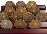 1st Year Sobriety Coin Set Wood Chip Display Month 1 - 11 24 Hours and 1 year AA Medallions