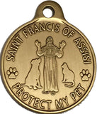 1" Saint Francis of Assisi Protect My Pet Dog Tag Collar Charm - Proceeds Go To Swamp Land Husky Rescue