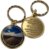 Step 10 Color Personal Inventory Road AA Daily Reprieve Keychain - RecoveryChip
