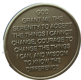 To Thine Own Self Be True Color Beach Sunrise Serenity Prayer Medallion Chip - RecoveryChip