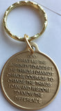 To Thine Own Self Be True Beach Sunrise Color Bronze Keychain AA Serenity Prayer - RecoveryChip