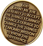 1 2 3 4 5 6 7 8 9 10 11 18 Month AA Medallion Tree Of Life Black White Serenity Prayer Coin
