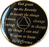Black Gold Tri-Plate AA Medallion 24 Hours 18 Month Year 1 - 50 Sobriety Chip - RecoveryChip