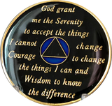 Metallic Blue Gold Tri-Plate AA Medallion 24 Hours 18 Month Year 1 - 45 Sobriety Chip - RecoveryChip