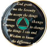 Green Gold Tri-Plate AA Medallion 24 Hours 18 Month Year 1 - 45 Sobriety Chip - RecoveryChip