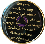 Purple Gold Tri-Plate AA Medallion 24 Hours 18 Month Year 1 - 45 Sobriety Chip - RecoveryChip