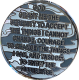 5 Year Reflex Winter Camo Nickel Plated AA Medallion Camouflage Sobriety Chip
