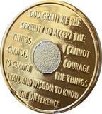5 Year AA Medallion 1.5" Large Challenge Coin Premium 22k Gold Plated Sobriety Chip