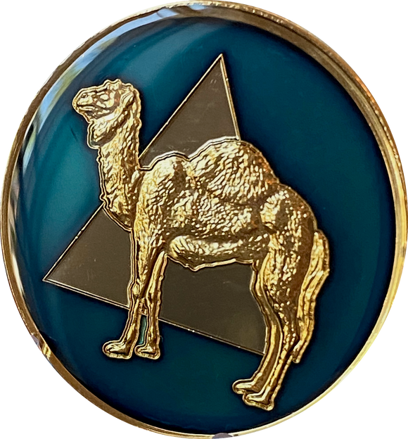 Camel Triangle AA Medallion Midnight Blue Tri-Plate Sobriety Chip