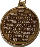 Sakura Tree Cherry Blossom Ying Yang Black and White Serenity Prayer Keychain