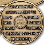 4 Month AA Medallion 1.5" Large Challenge Coin Premium Bronze Sobriety Chip