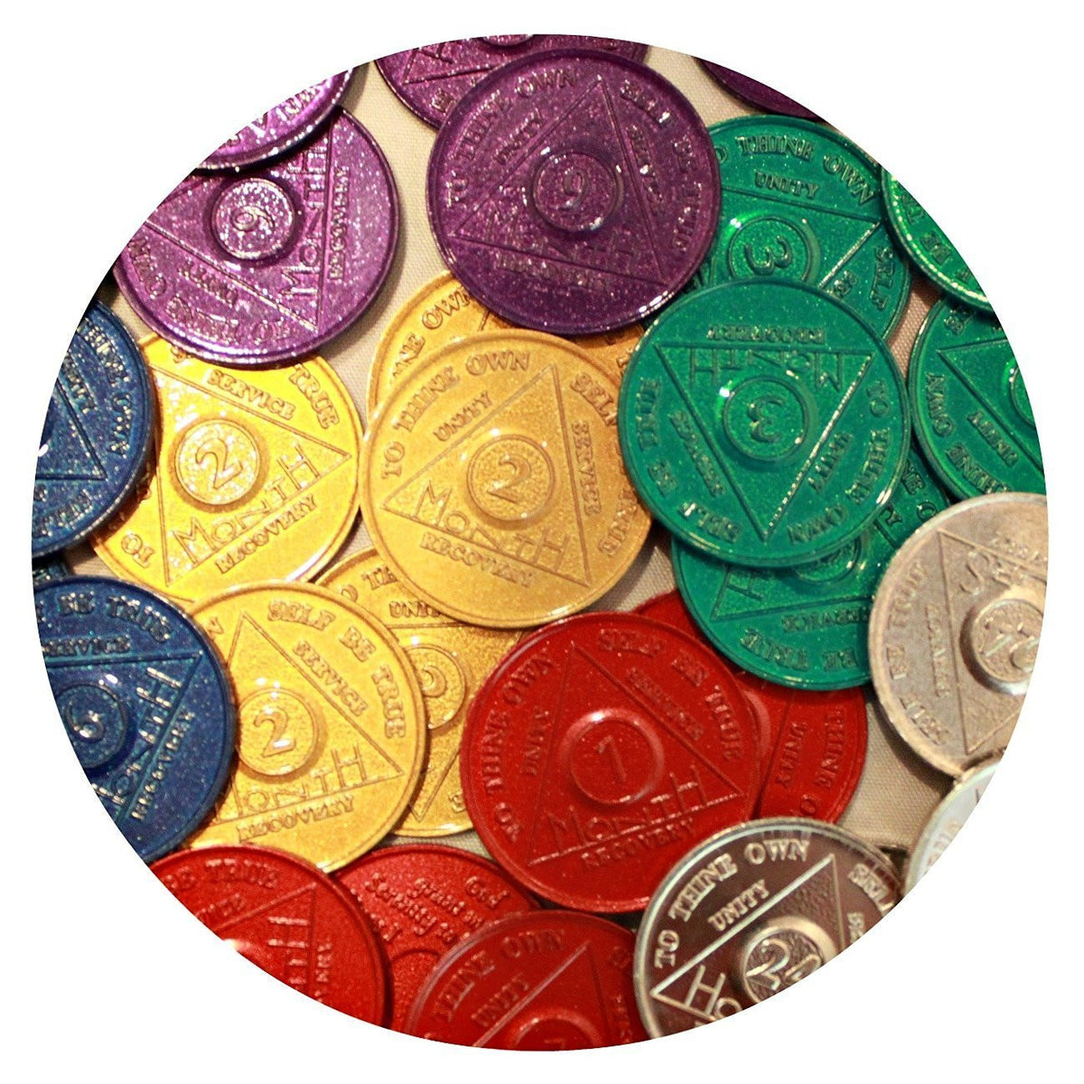 Bulk Lot of 25 Wholesale AA 6 Month Desire Chip Medallion Aluminum