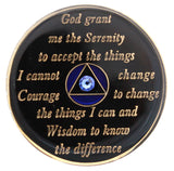 Crystallized AA Medallion Sapphire Blue Tri-Plate Sobriety Chip Year 1 - 50 - RecoveryChip