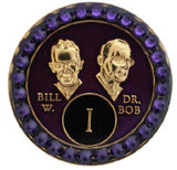 AA Founders Purple Tri-Plate Crystal Velvet Swarovski Crystals Year 1 - 50 - RecoveryChip
