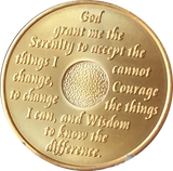 Any Month AA Medallion Green Gold Plated Sobriety Chip